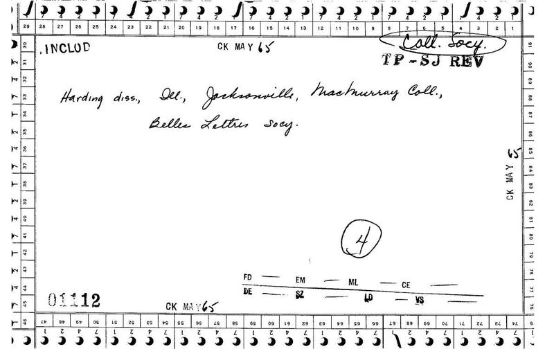 Mac Murray College Belles Lettres