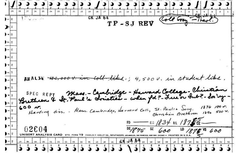 Harvard College - Christian Brothers and St. Paul's Society