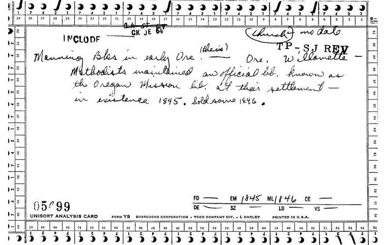 Methodist Oregon Mission Library