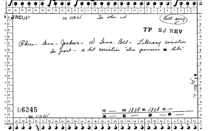 W. Tennessee College - Literary Societies