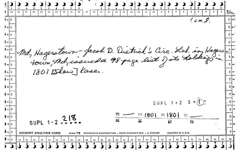 Jacob Dietrich's Circulating Library