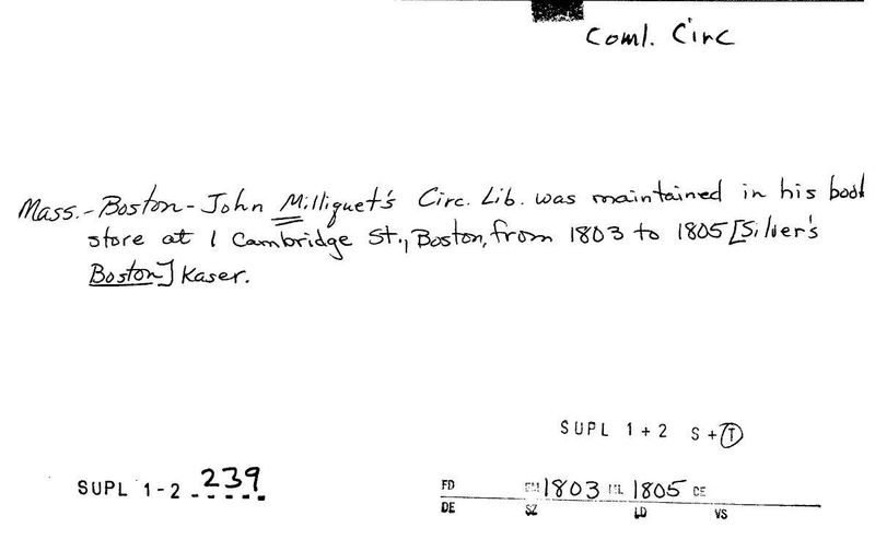 John Milliquet's Circulating Library