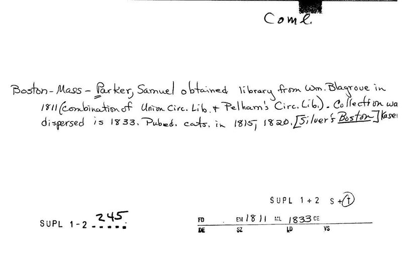 Parker, Samuel Circulating Library