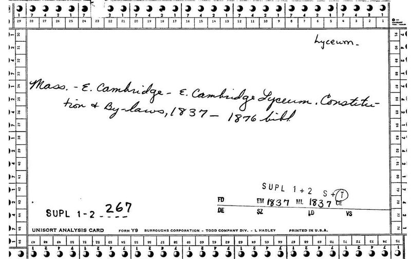 E. Cambridge Lyceum