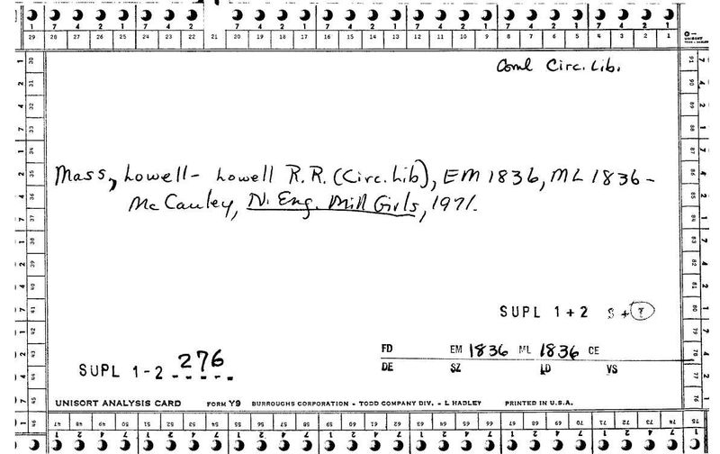 Lowell R.R. Circulating Library