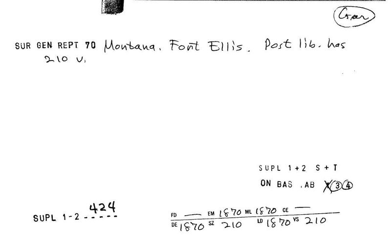 Fort Ellis Post Library