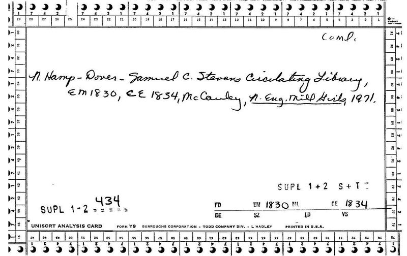 Samuel C. Stevens Circulating Library