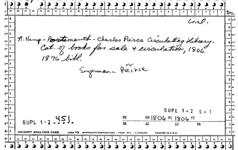 Charles Pierce Circulating Library