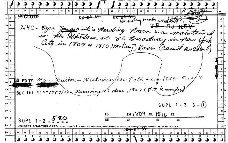 Ezra Sargeant's Reading Room