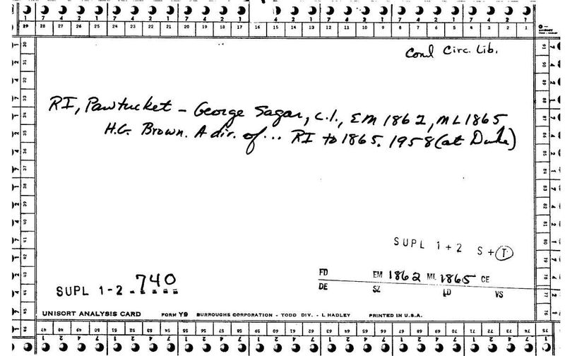 George Sagan Circulating Library