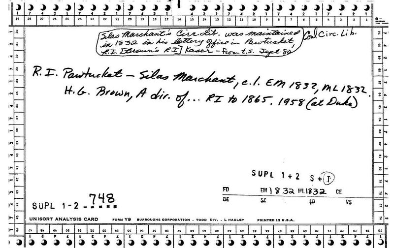 Silas Merchant Circulating Library
