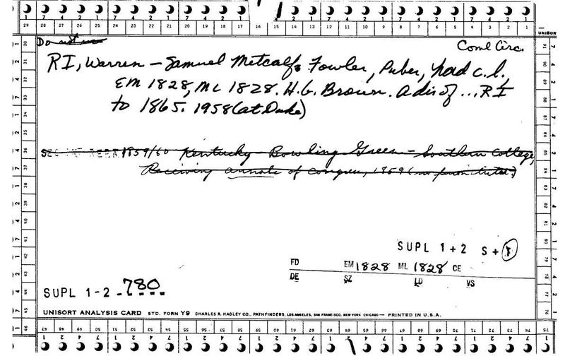 Samuel Metcalf Fowler Circulating Library