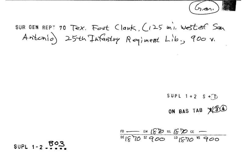 Fort Clark 25th Infantry Regiment Library