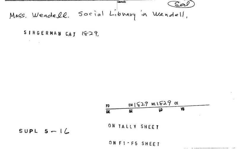 Social Library in Wendell