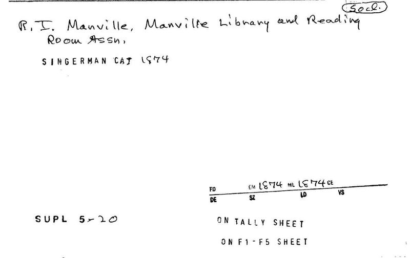 Manville Library and Reading Room Assoc.