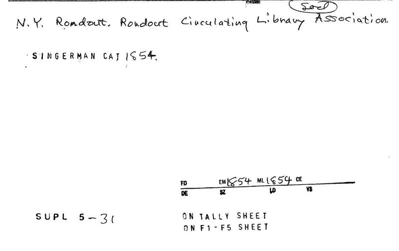 Rondout Circulating Library Associatin