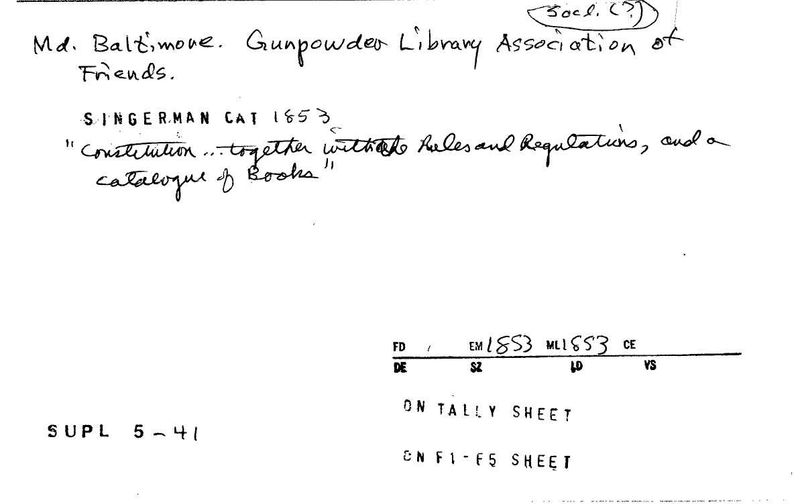 Gunpowder Library Association of Friends