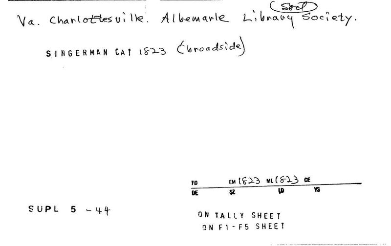 Albemarle Library Society
