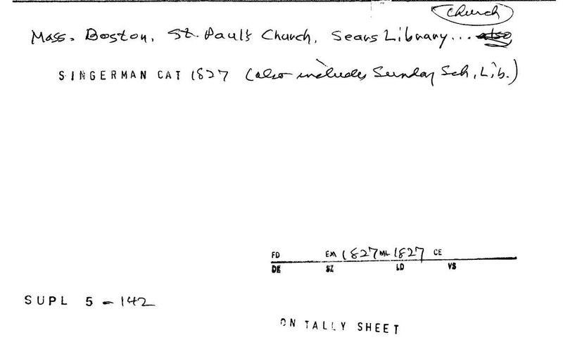St. Paul's Church Sears Library