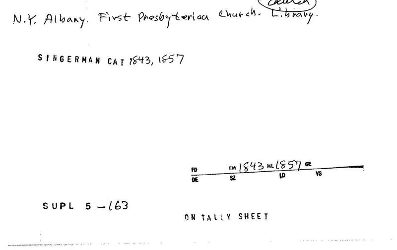 First Presbyterian Church Library
