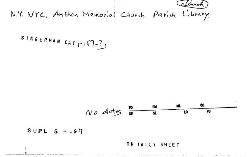 Anthon Memorial Church Parish Library