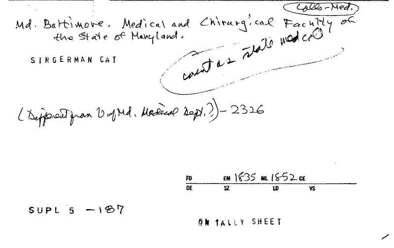 Medical and Chirurgical Faculty of the State of Maryland
