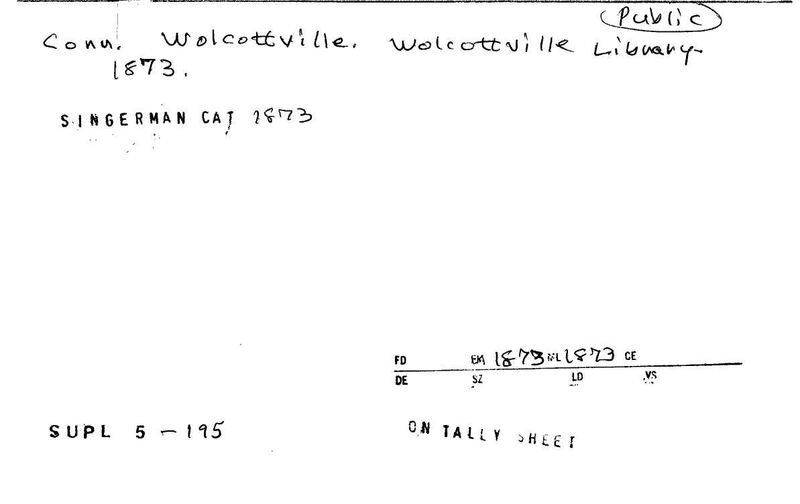 Wolcottville Library