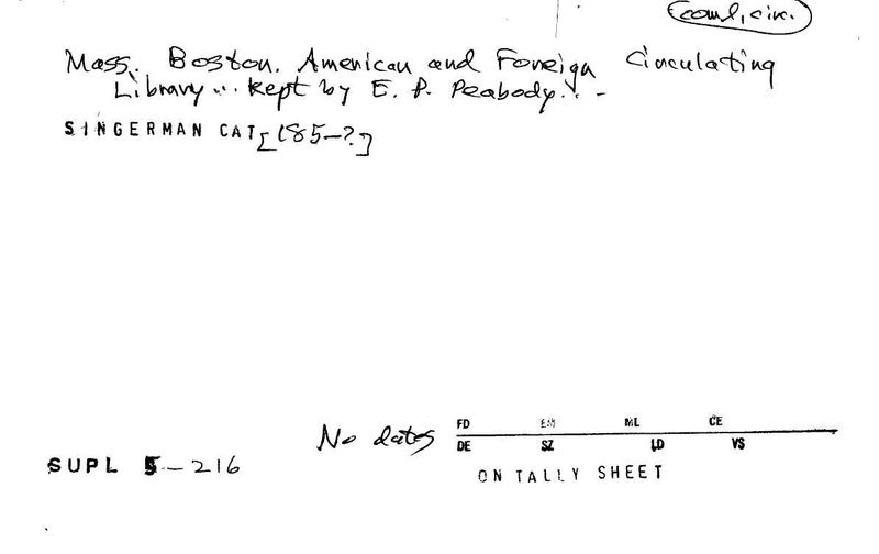 American and Foreign Circulating Library