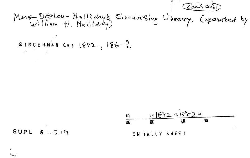 Halliday's Circulating Library