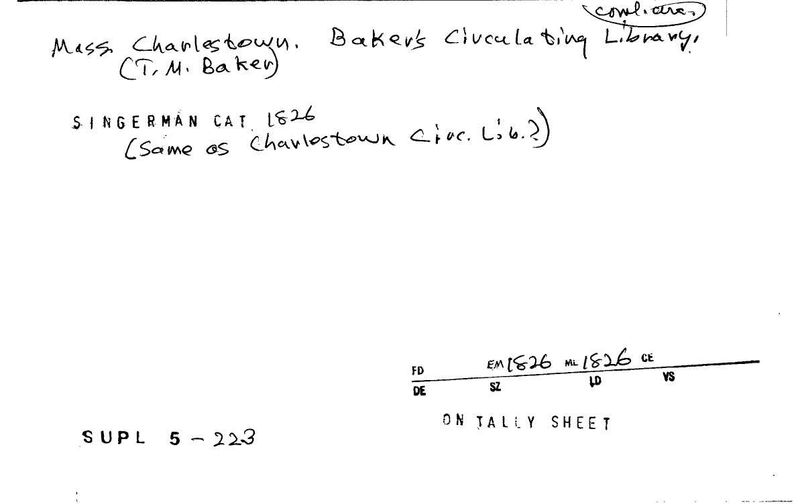 Baker's Circulating Library