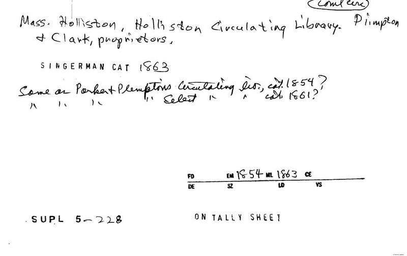 Holliston Circulating Library
