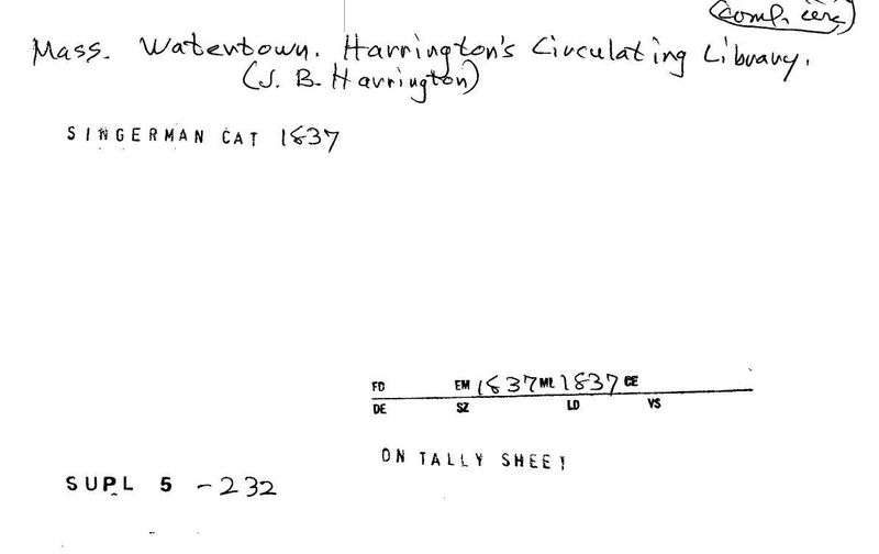 Harrington's Circulating Library