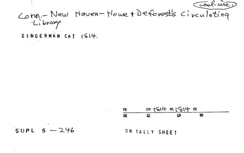Howe and Defonest's Circulating Library