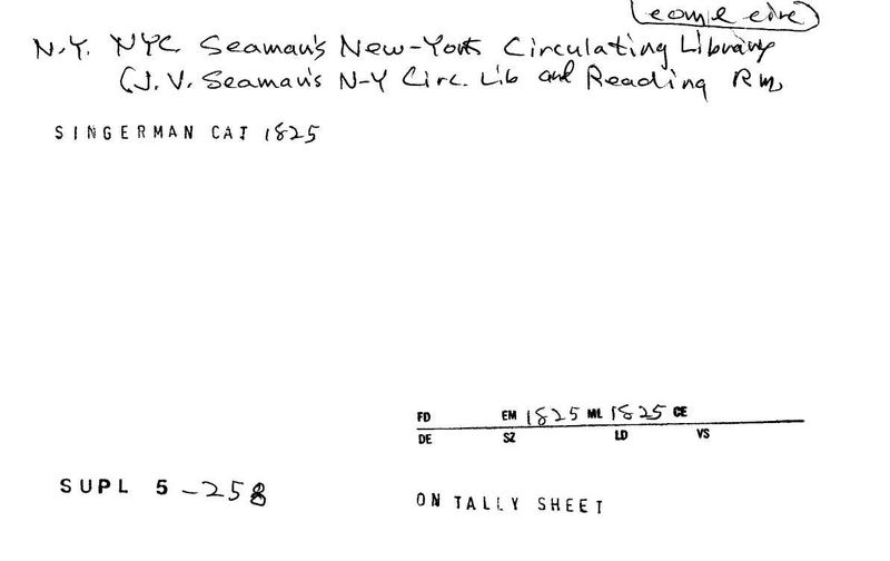 Seaman's New York Circulating Library