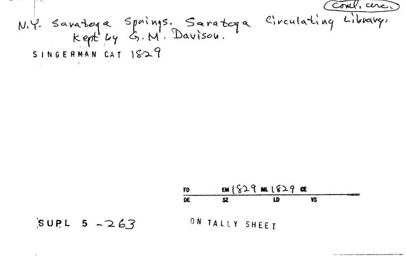 Saratoga Circulating Library