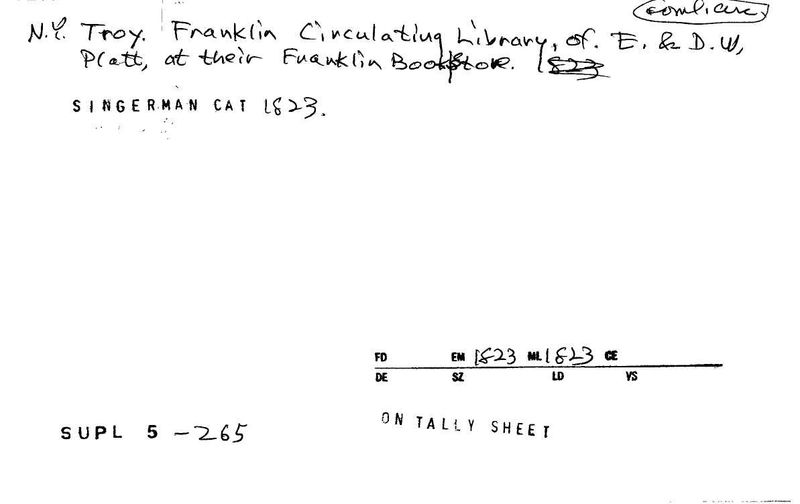 Franklin Circulating Library of E. and D.W. Platt